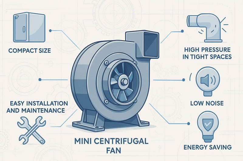 Đặc điểm của quạt ly tâm mini